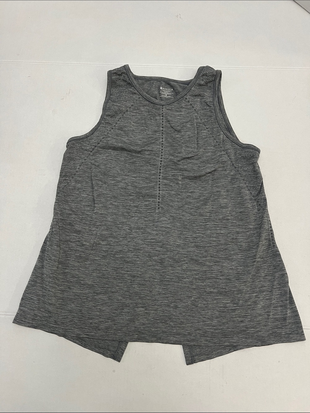ATHLETA OPEN BACK WORKOUT RUNNING ACTIVE TOP SLEEVELESS SHIRT GRAY MEDIUM